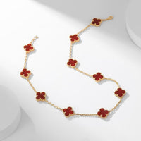 [Bieber Jewelry ]CLOVER 10 MOTIFS CARNELIAN NECKLACE