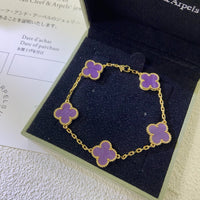 [Bieber Jewelry ]CLOVER  5 MOTIFS  PURPLE VIOLET BRACELET
