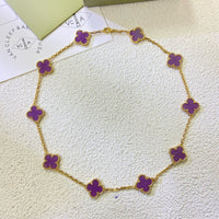 [Bieber Jewelry ]CLOVER 10 MOTIFS  PURPLE VIOLET  NECKLACE