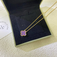 [Bieber Jewelry ]CLOVER 15MM  PURPLE VIOLET NECKLACE