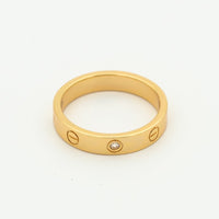 [Bieber Jewelry ]LOVE RING 4MM 1 DIAMOND PINK GOLD