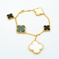 [Bieber Jewelry ]CLOVER BRACELET 5 MOTIFS ONYX MOP