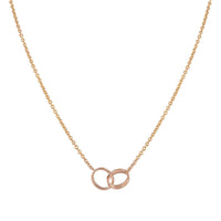 [Bieber Jewelry ]LOVE NECKLACE DOUBLE RING PINK GOLD