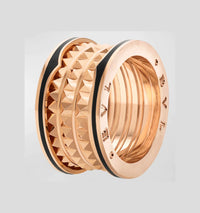 [Bieber Jewelry ]ZERO 1 ROCK BLACK CERAMIC PINK GOLD LARGE MODEL