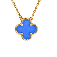 [Bieber Jewelry ]CLOVER 15MM BLUE AGATE NECKLACE