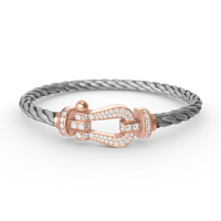 [Bieber Jewelry ]FORCE LARGE HORSESHOE FULL DIAMOND BRACELET ROSE GOLD