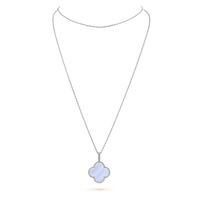 [Bieber Jewelry ]CLOVER SILVER CHALCEDONY BIG CLOVER NECKLACE