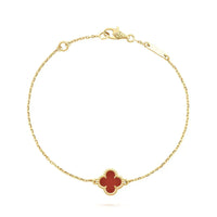 [Bieber Jewelry ]CLOVER  CARNELIAN SINGLE FLOWER BRACELET