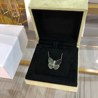 [Bieber Jewelry ]LARGE BUTTERFLY SILVER PENDANT DIAMOND NECKLACE